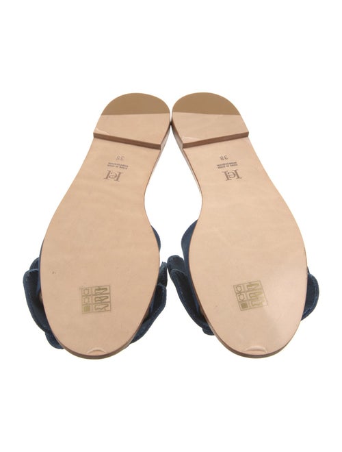 Carolina Herrera Floral Print Ruffle Embellishment Slides