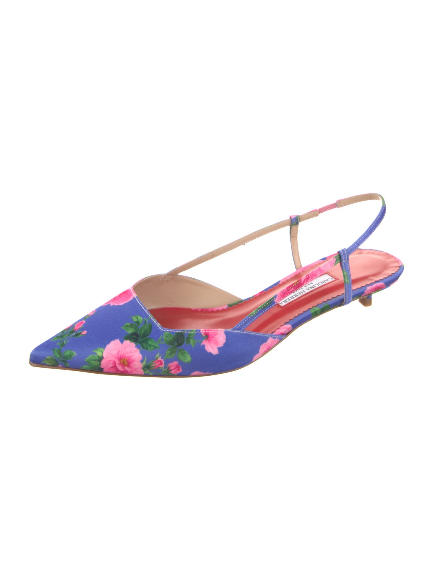 Carolina Herrera Nylon Floral Print Slingback Pumps