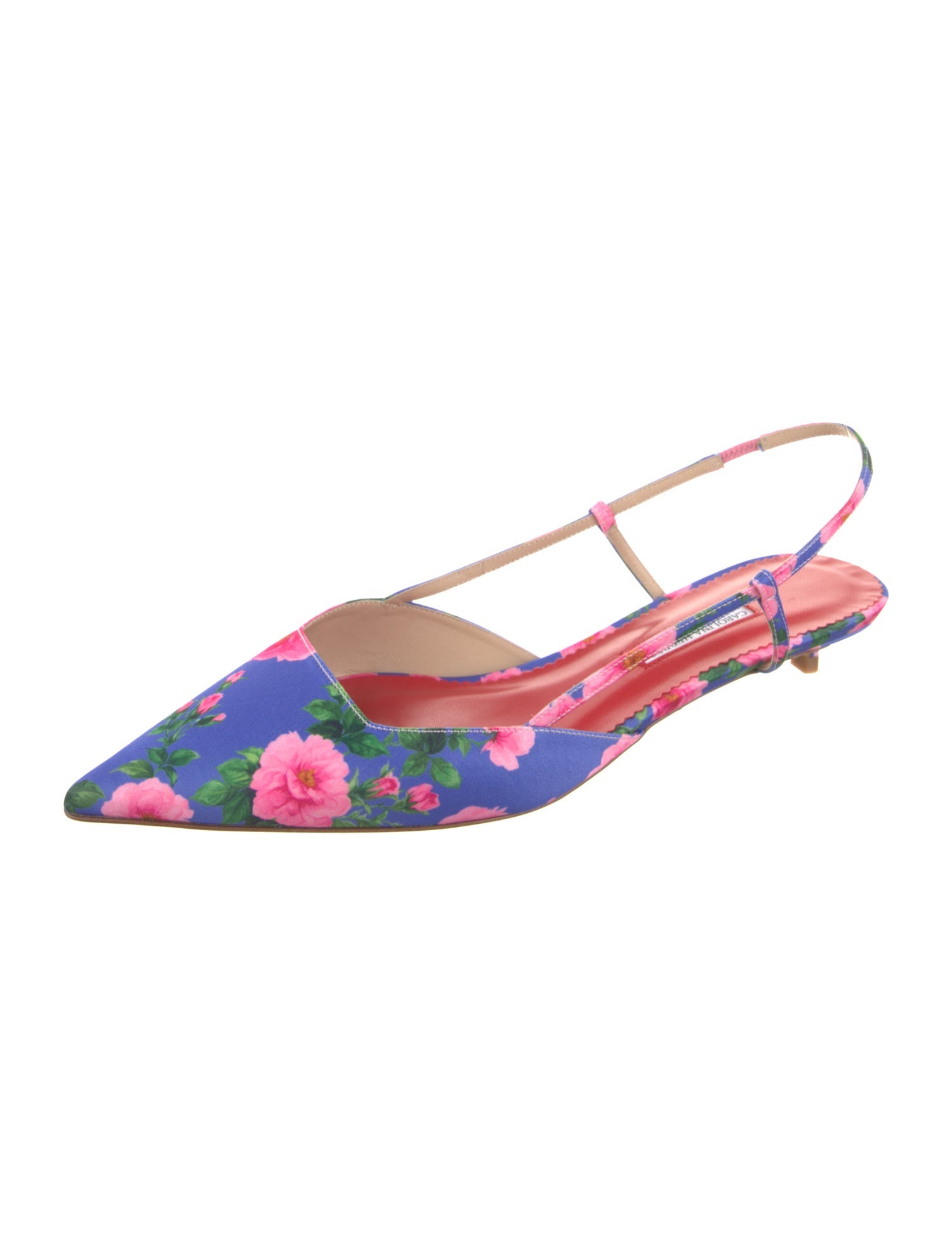 Carolina Herrera Nylon Floral Print Slingback Pumps