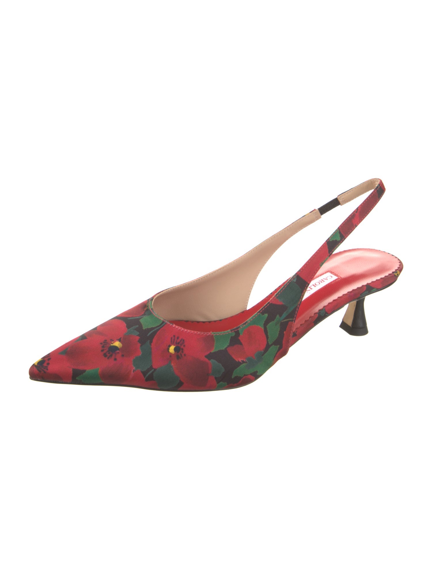 Carolina Herrera Nylon Floral Print Slingback Pumps