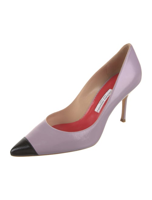 Carolina Herrera Leather Colorblock Pattern Pumps