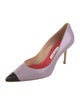 Carolina Herrera Leather Colorblock Pattern Pumps