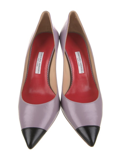 Carolina Herrera Leather Colorblock Pattern Pumps