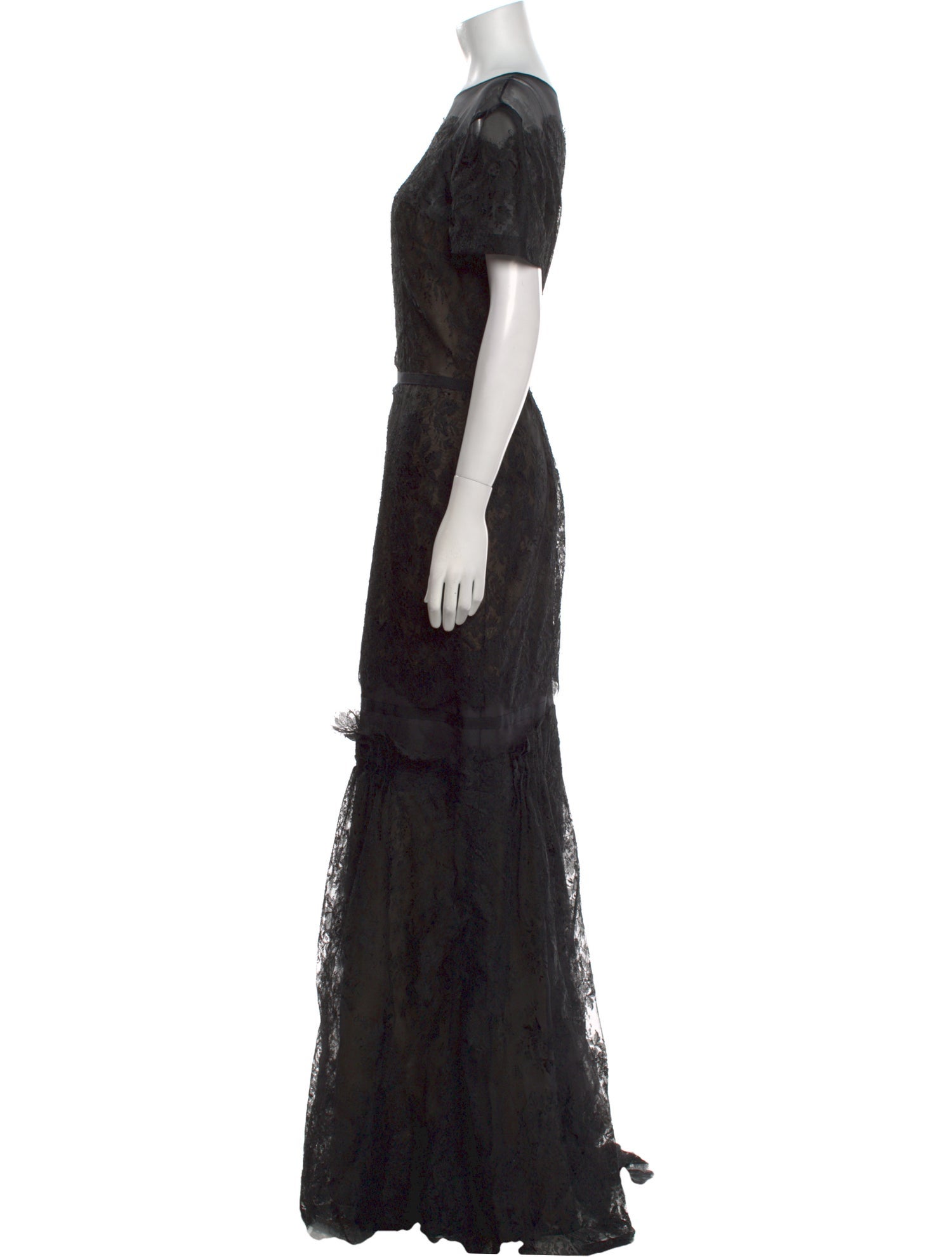 Carolina Herrera Lace Pattern Long Dress