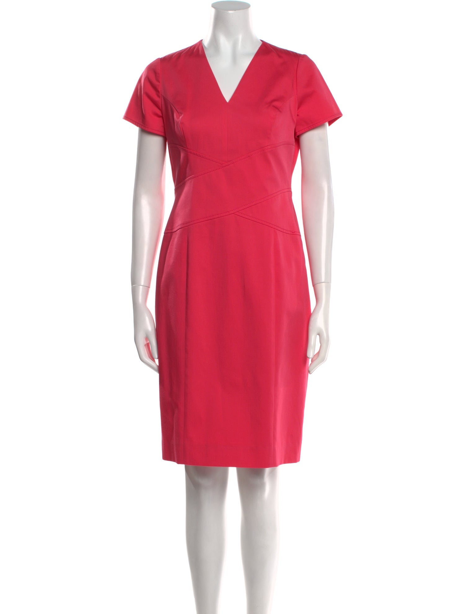 Carolina Herrera V-Neck Knee-Length Dress