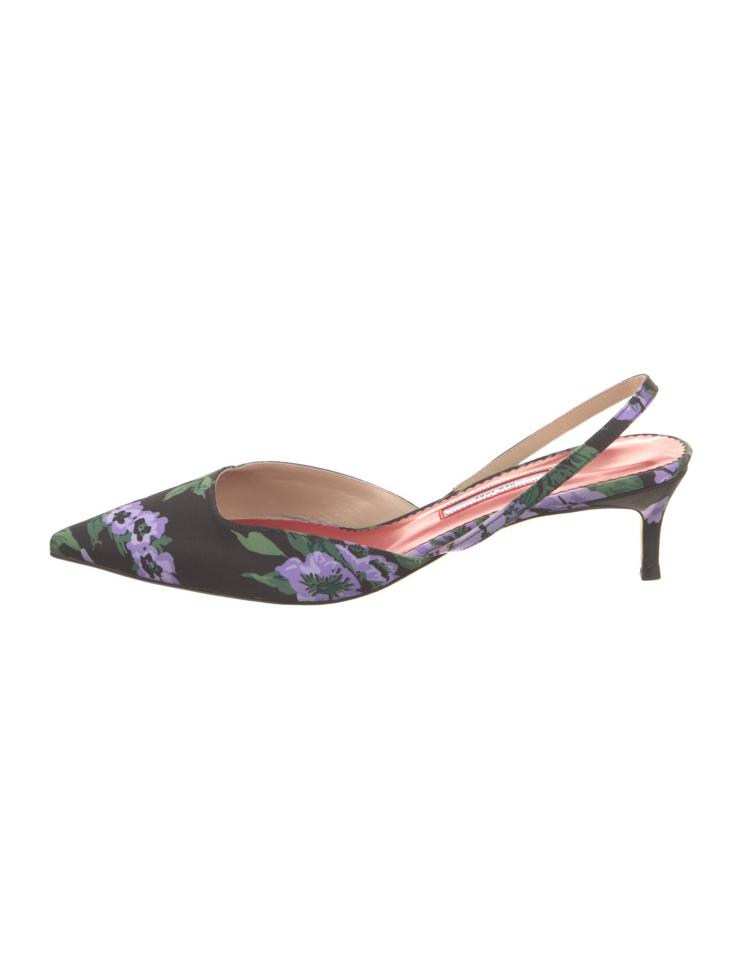 Carolina Herrera Satin Printed Slingback Pumps