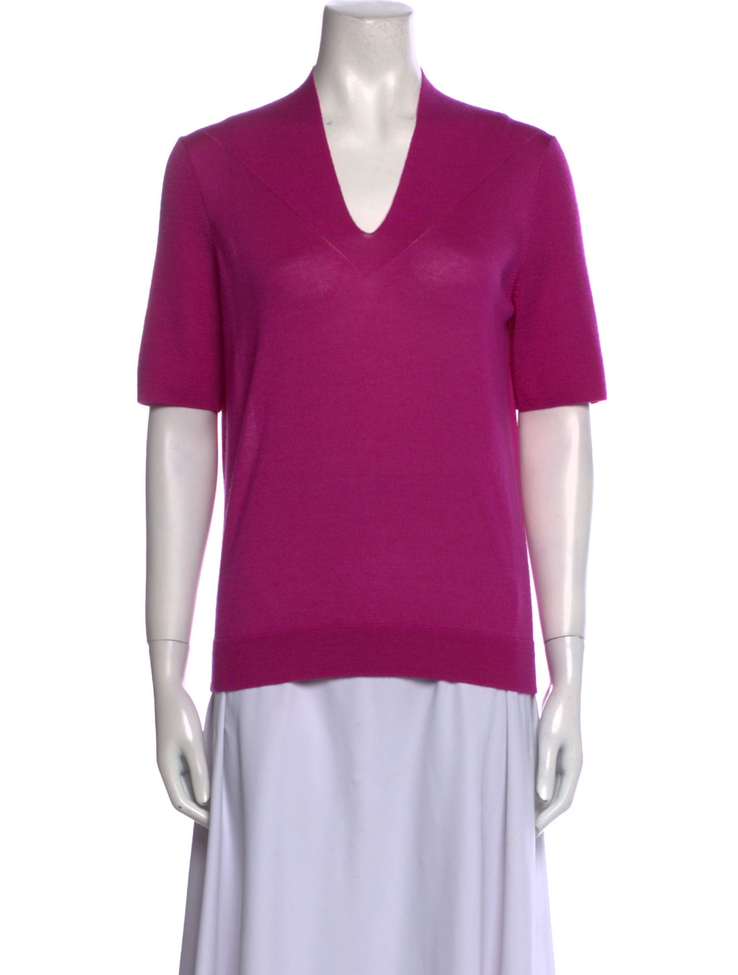 Carolina Herrera Silk V-Neck Polo