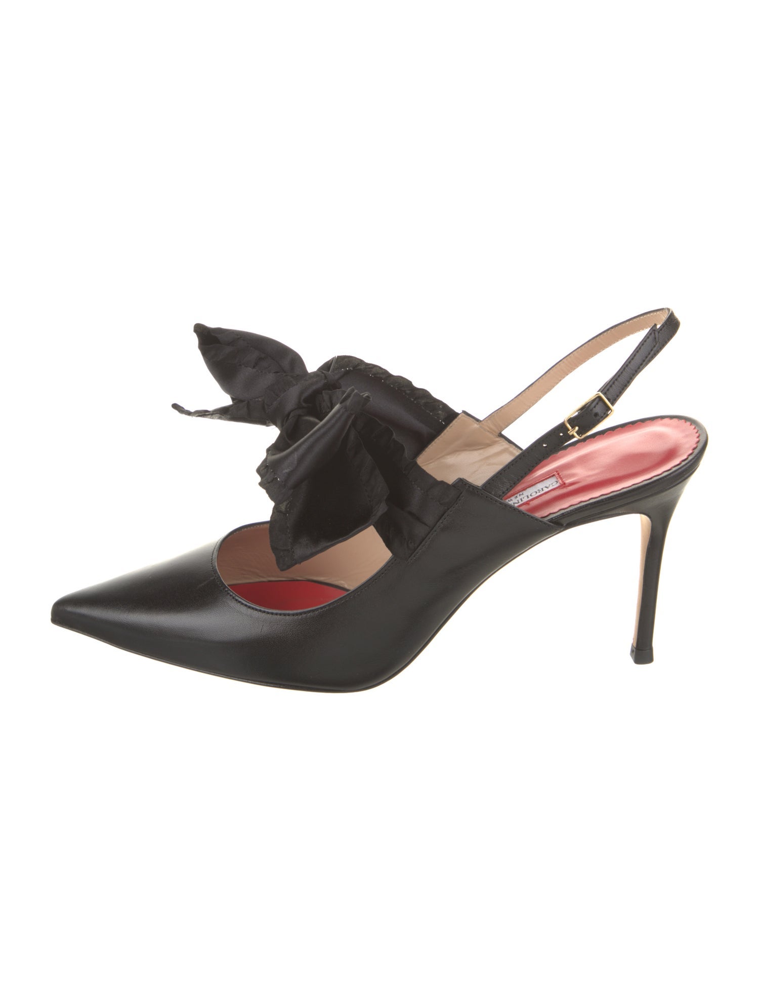 Carolina Herrera Leather Bow Accents Slingback Pumps w/ Tags