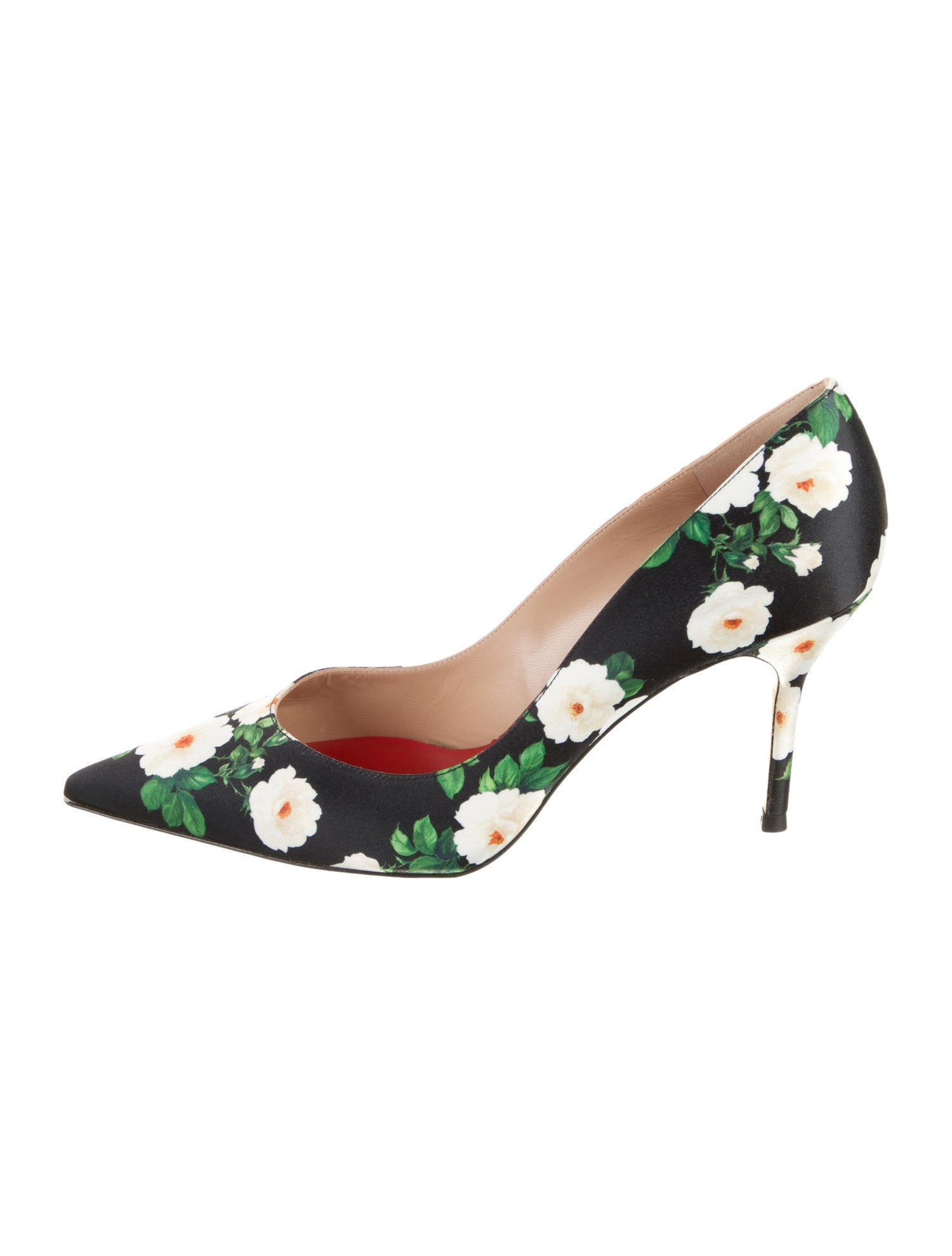 Carolina Herrera Satin Floral Print D'Orsay Pumps w/ Tags