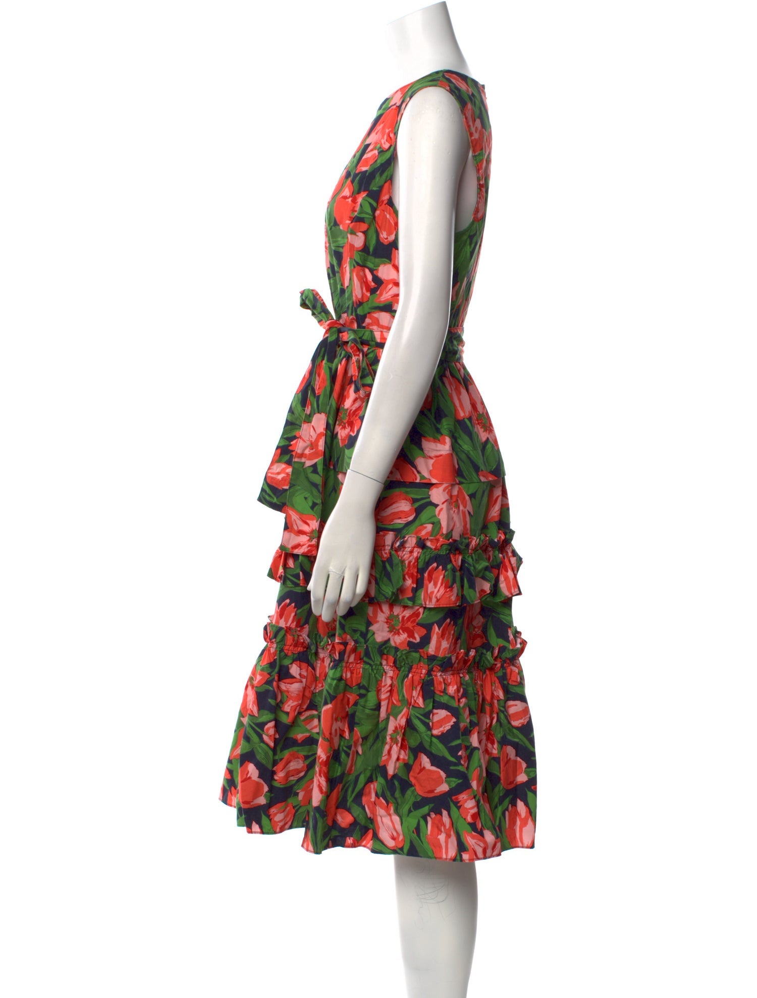 Carolina Herrera Floral Print Midi Length Dress