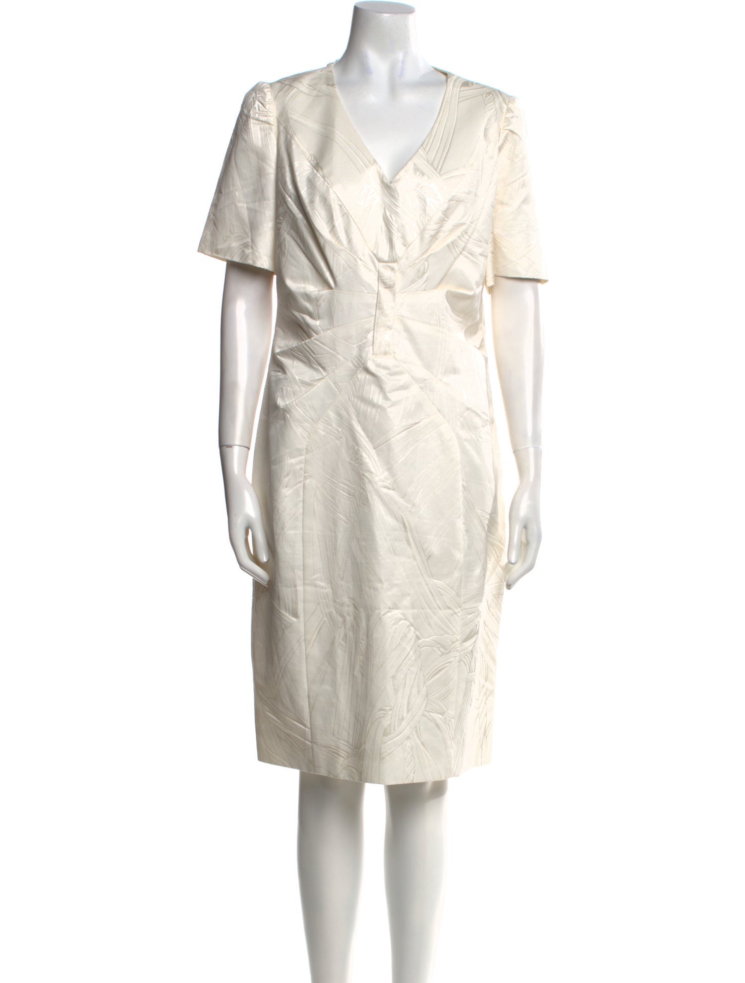 Carolina Herrera V-Neck Knee-Length Dress