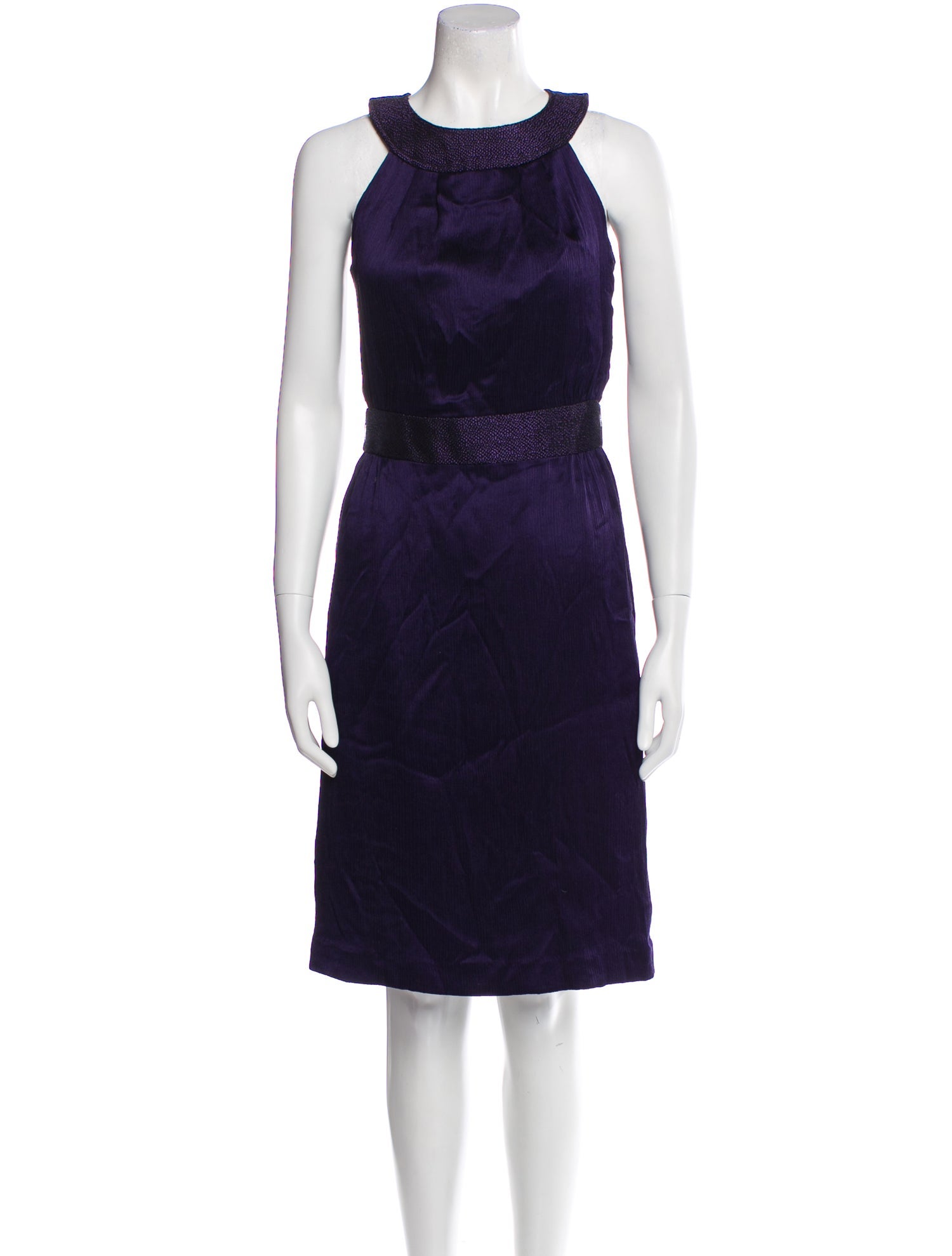 Carolina Herrera Scoop Neck Midi Length Dress