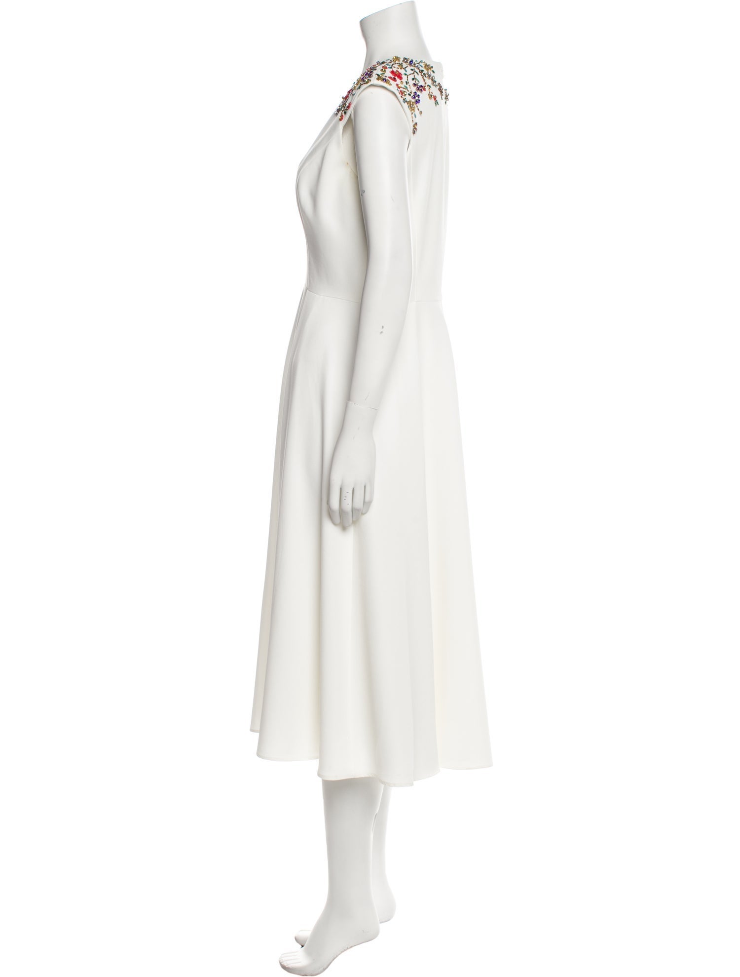 Carolina Herrera V-Neck Midi Length Dress