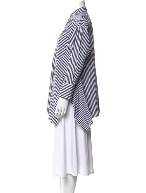 CH Carolina Herrera Striped Long Sleeve Button-Up Top