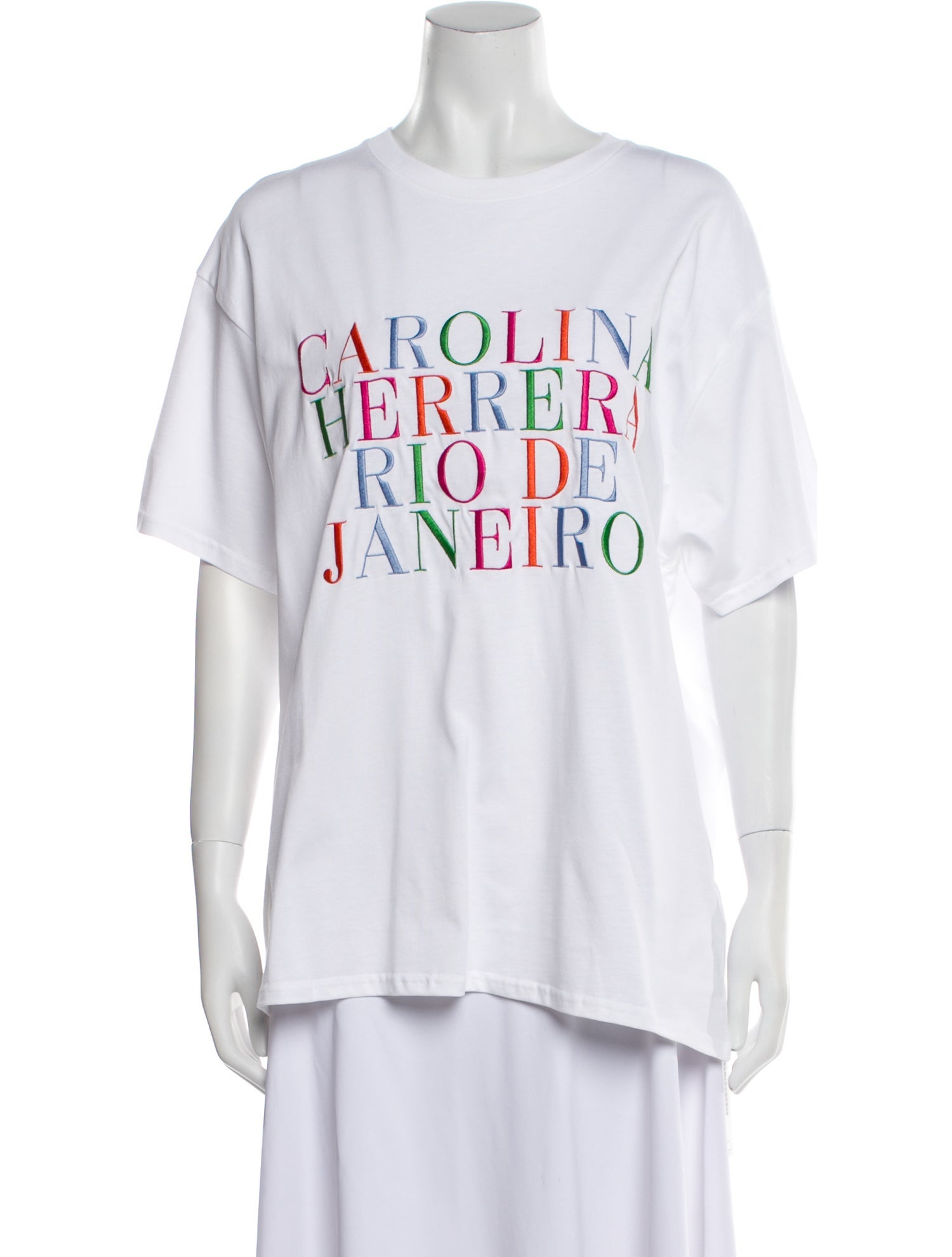 Carolina Herrera Graphic Print Crew Neck T-Shirt w/ Tags