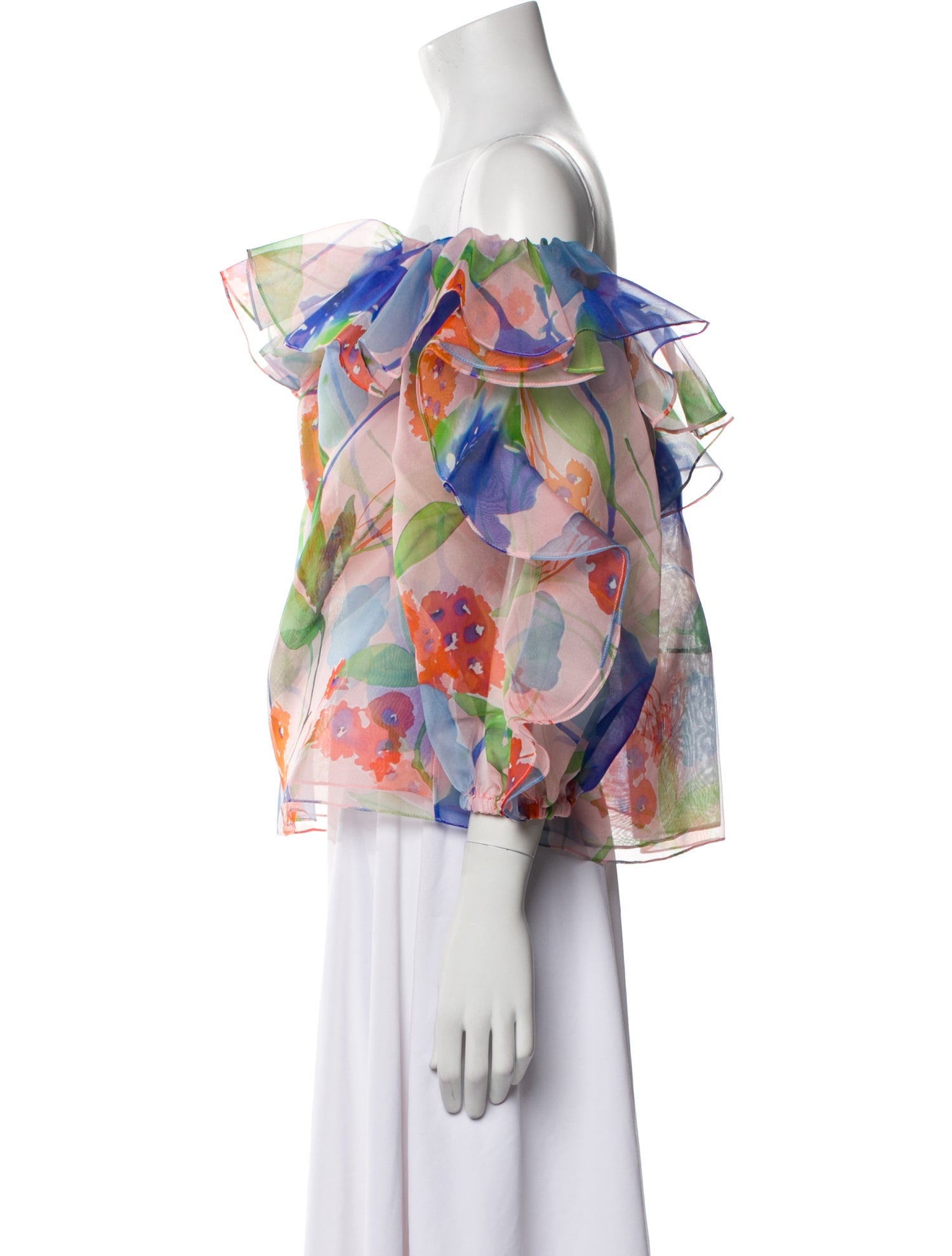 Carolina Herrera Silk Floral Print Blouse w/ Tags
