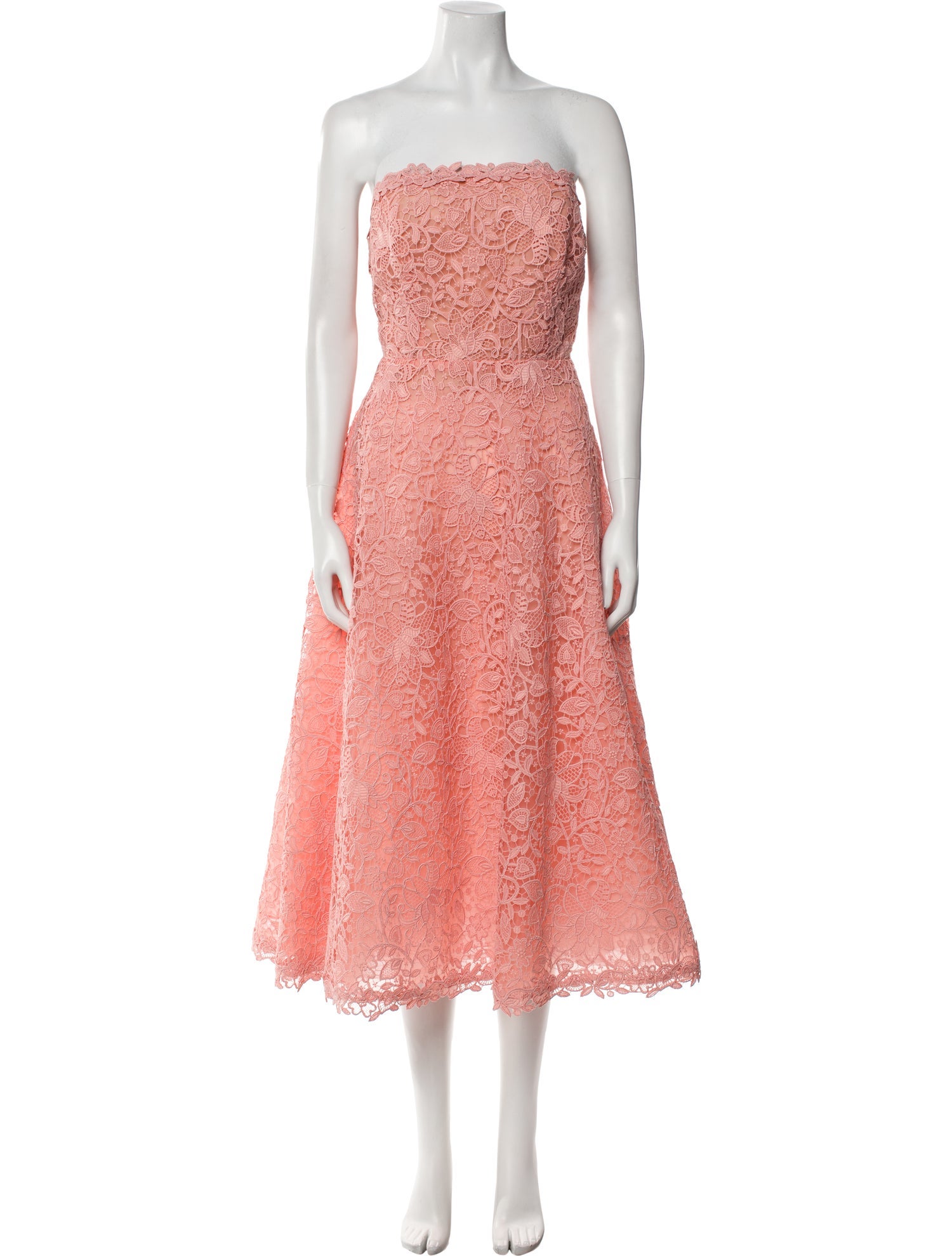 Carolina Herrera Lace Pattern Midi Length Dress w/ Tags