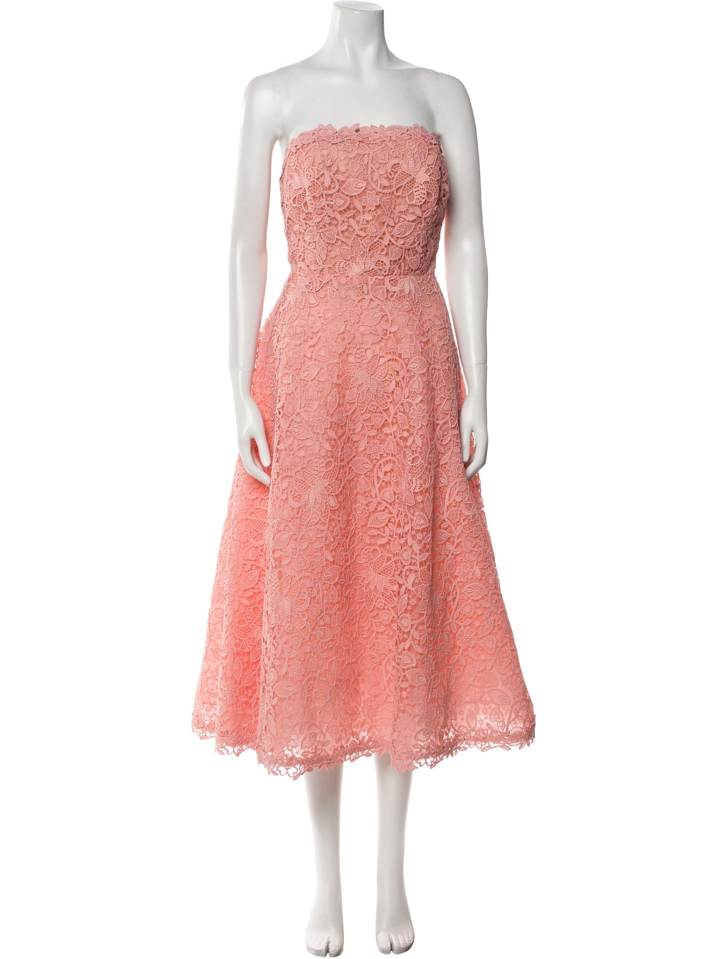 Carolina Herrera Lace Pattern Midi Length Dress w/ Tags