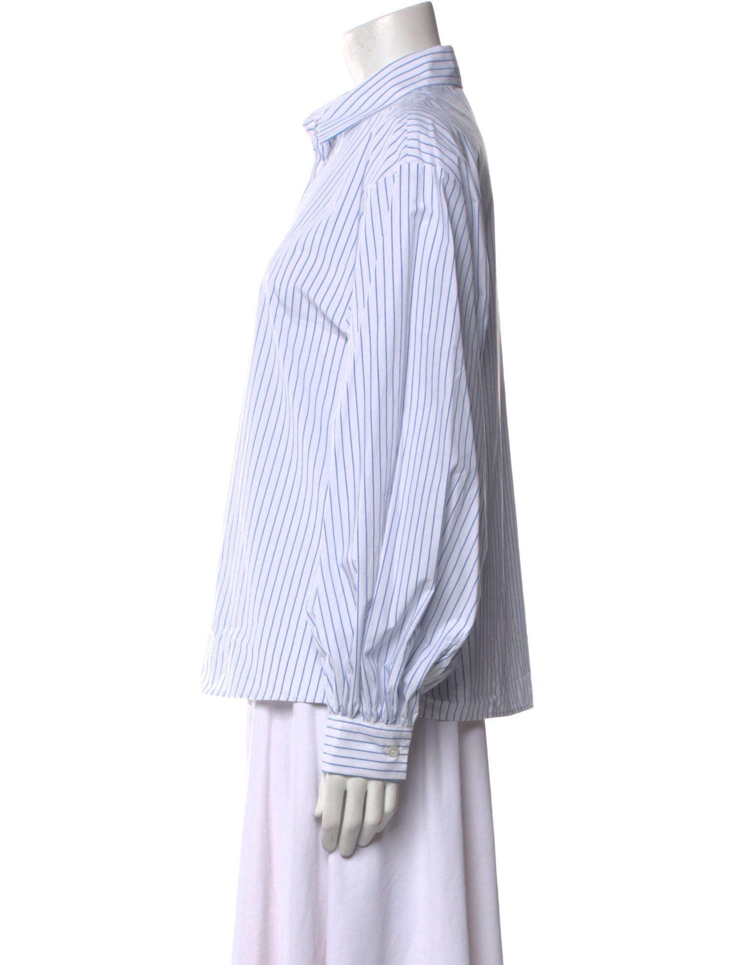 Carolina Herrera Striped Long Sleeve Button-Up Top w/ Tags