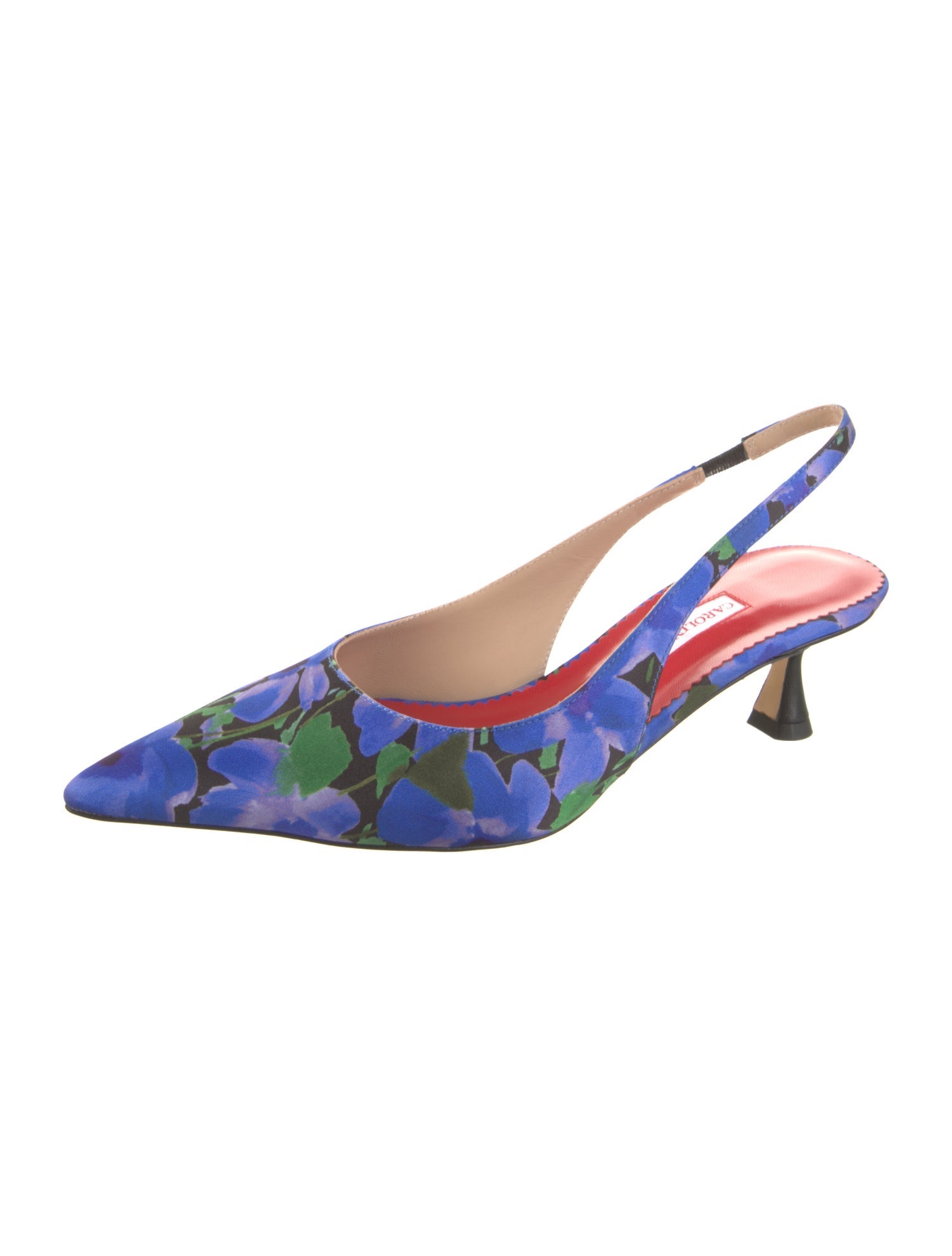 Carolina Herrera Floral Print Slingback Pumps