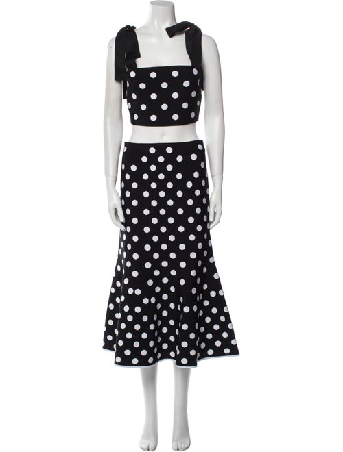 Carolina Herrera Polka Dot Print Skirt Set