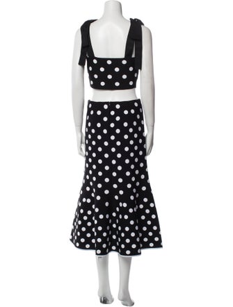 Carolina Herrera Polka Dot Print Skirt Set