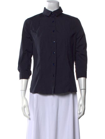 Carolina Herrera Three-Quarter Sleeve Button-Up Top