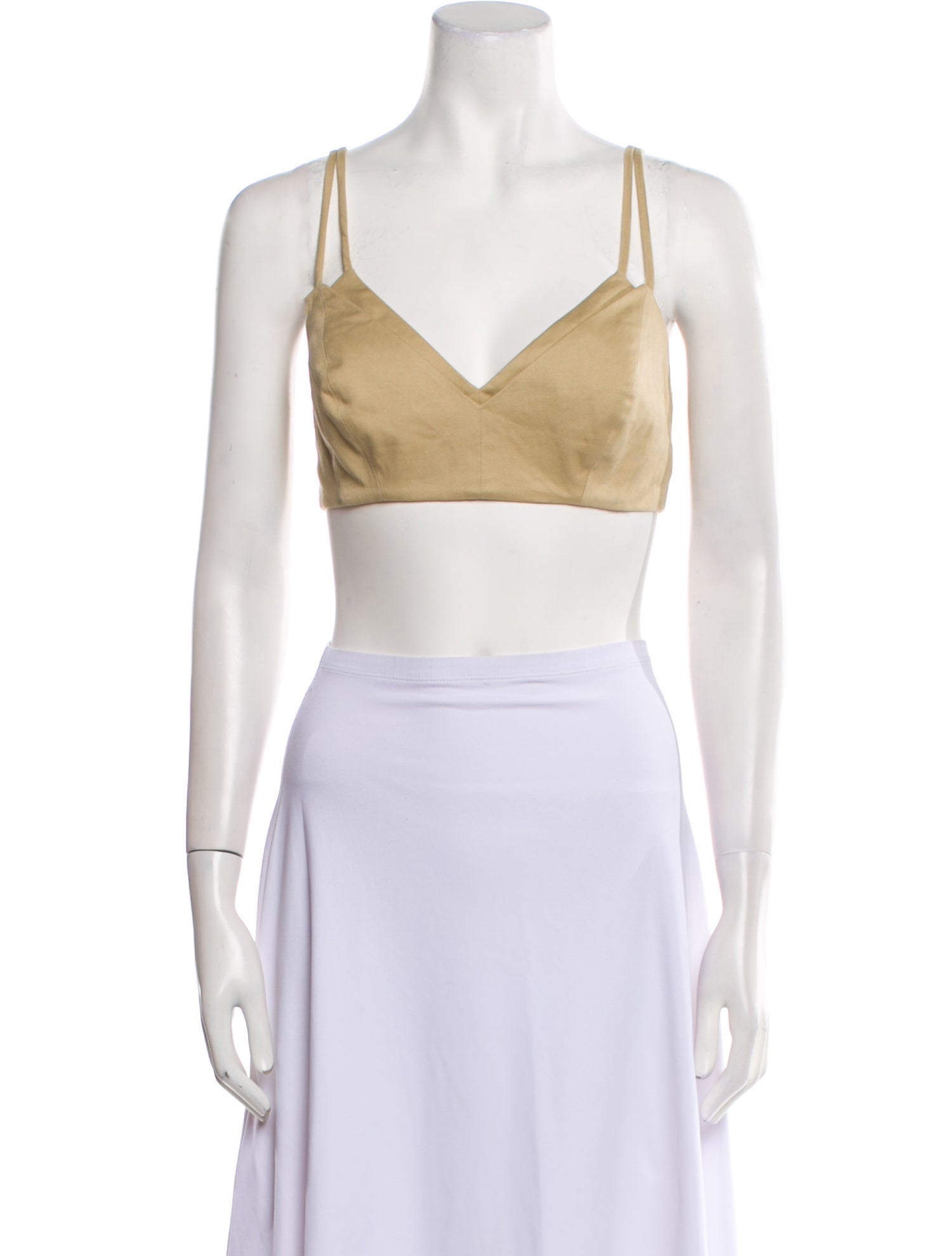 Carolina Herrera V-Neck Sleeveless Crop Top