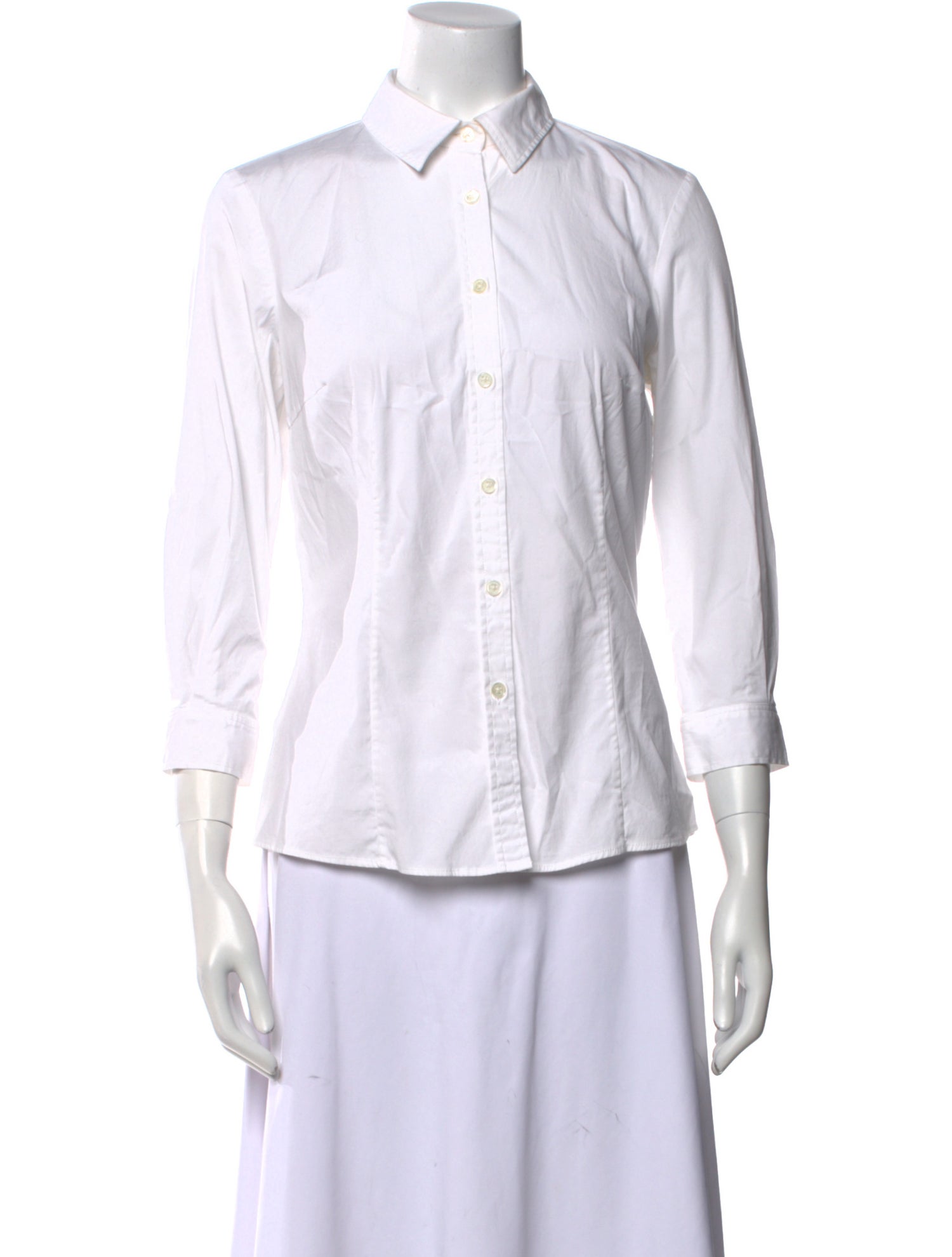 Carolina Herrera Three-Quarter Sleeve Button-Up Top