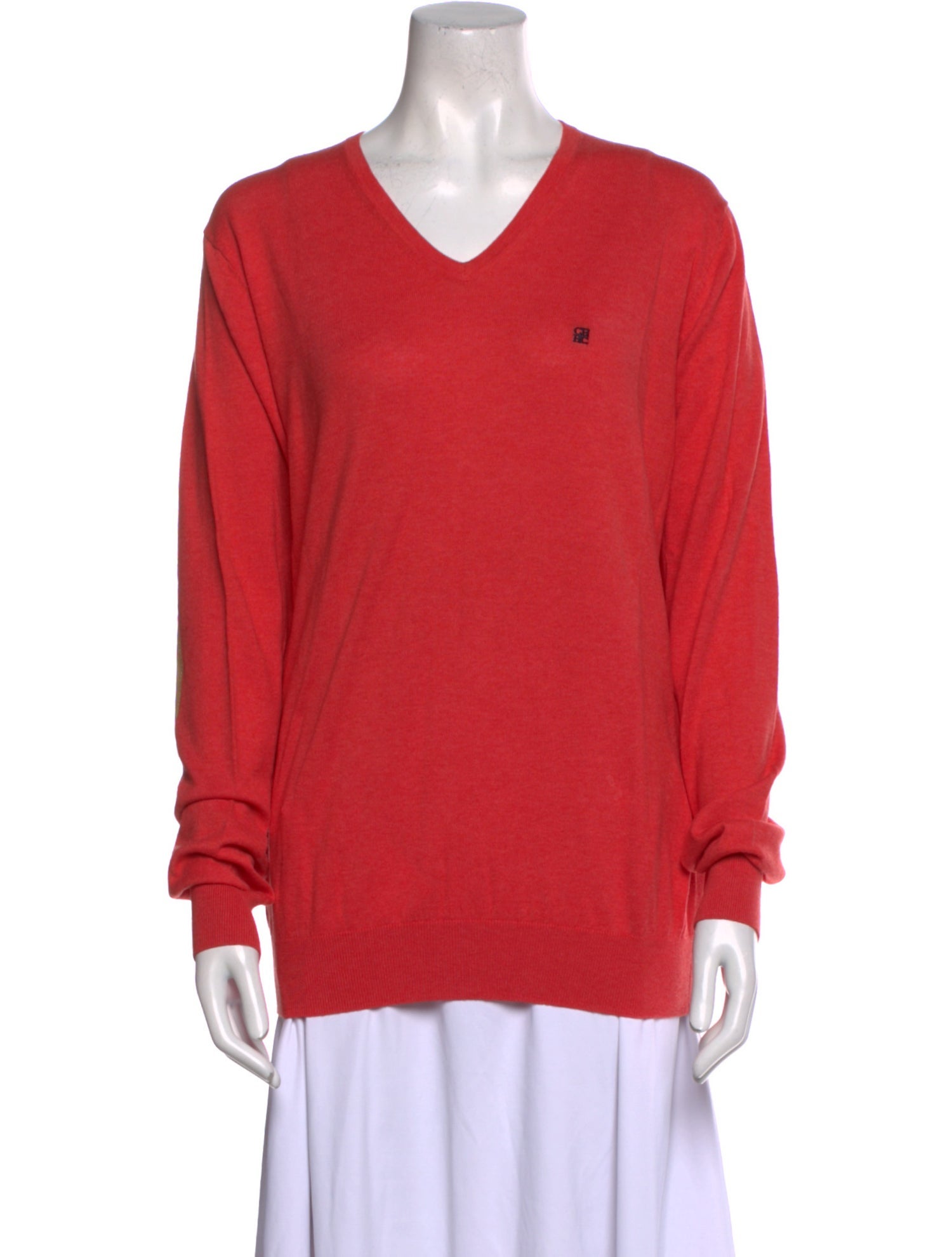 Carolina Herrera V-Neck Long Sleeve Sweatshirt