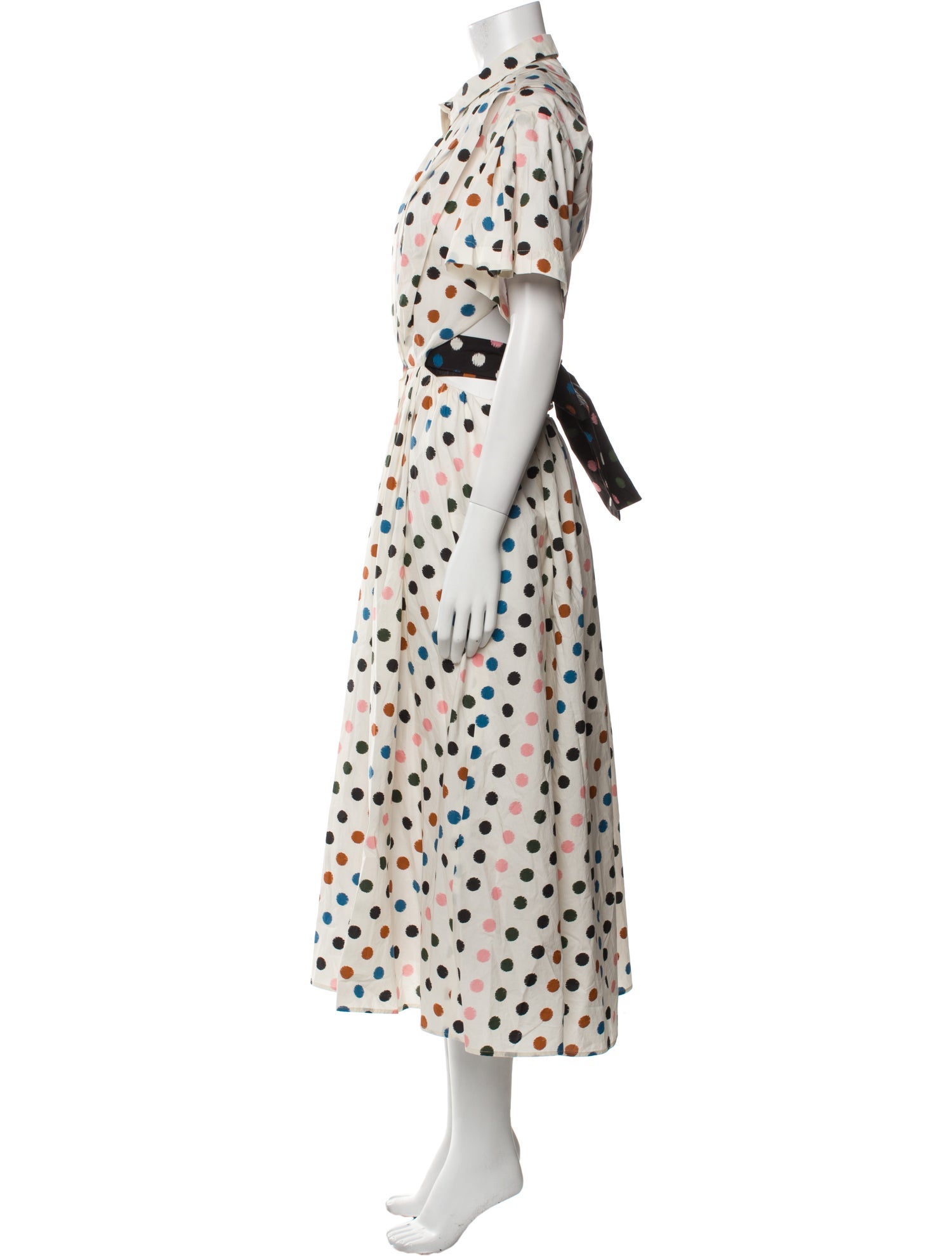 Carolina Herrera Polka Dot Print Long Dress