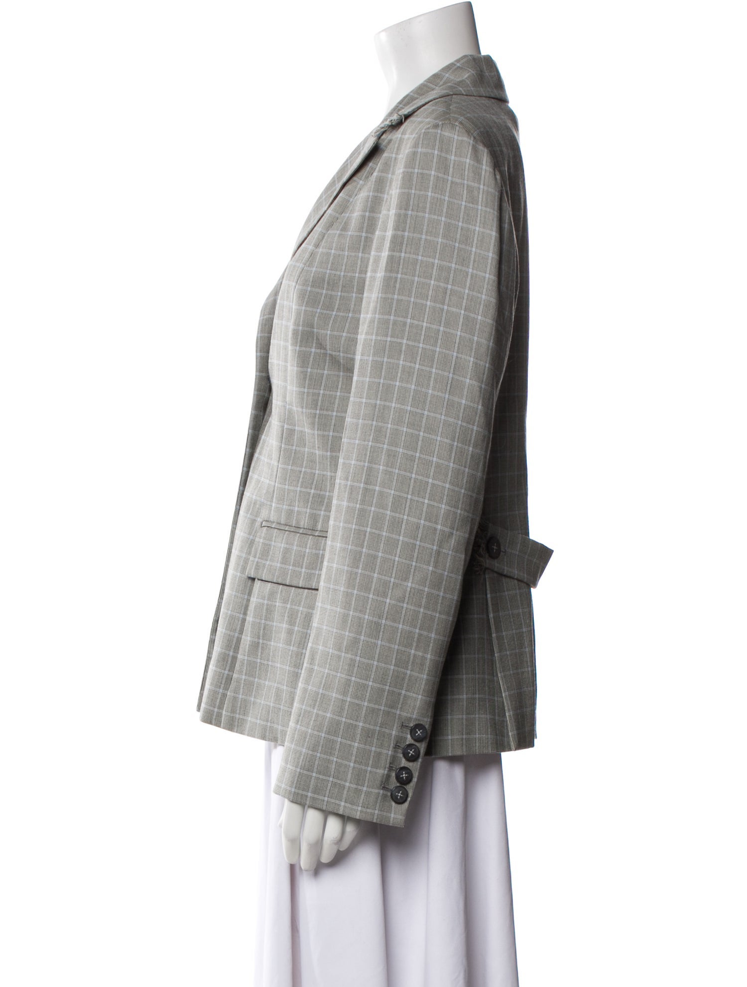 Carolina Herrera Wool Plaid Print Blazer