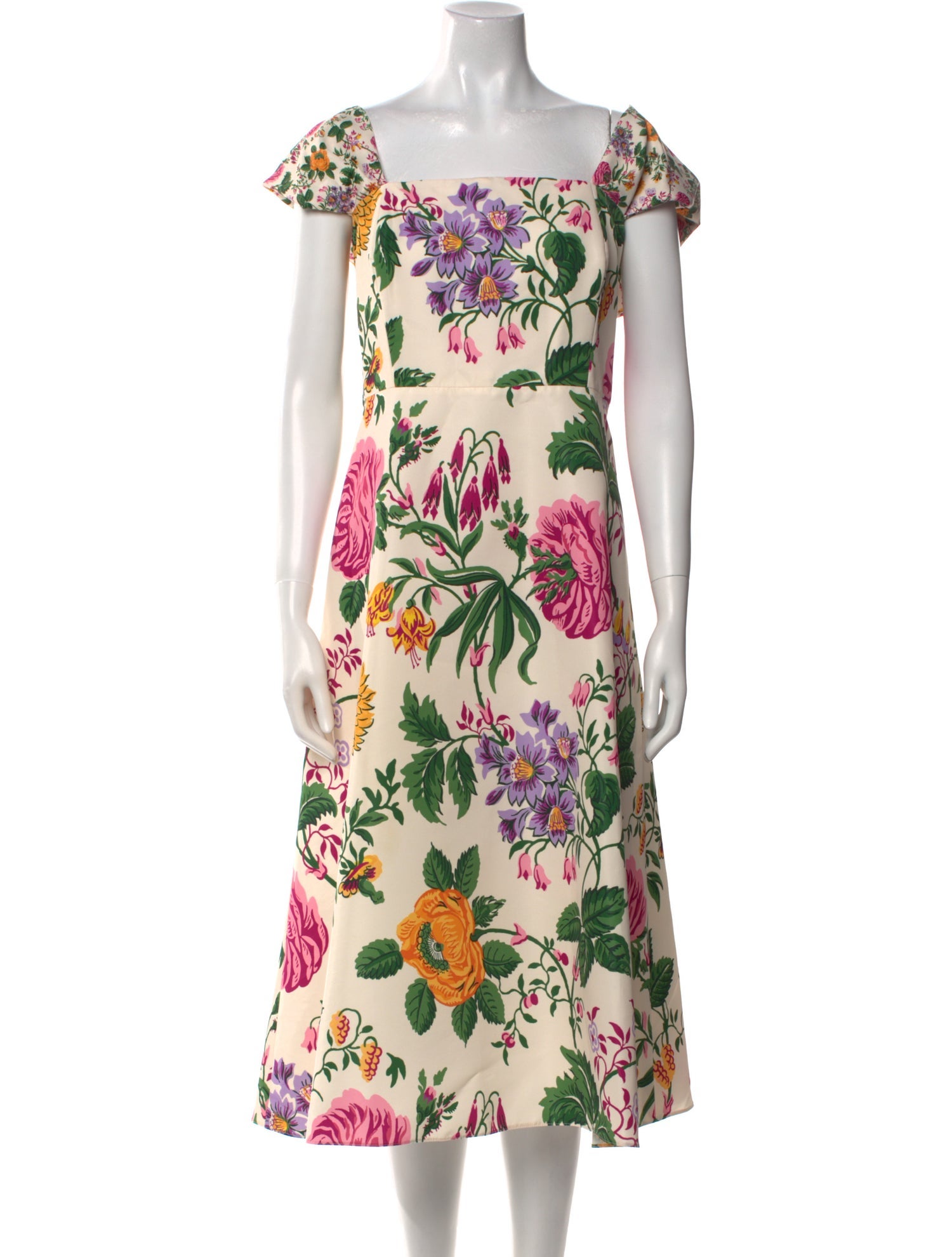 Carolina Herrera Floral Print Midi Length Dress