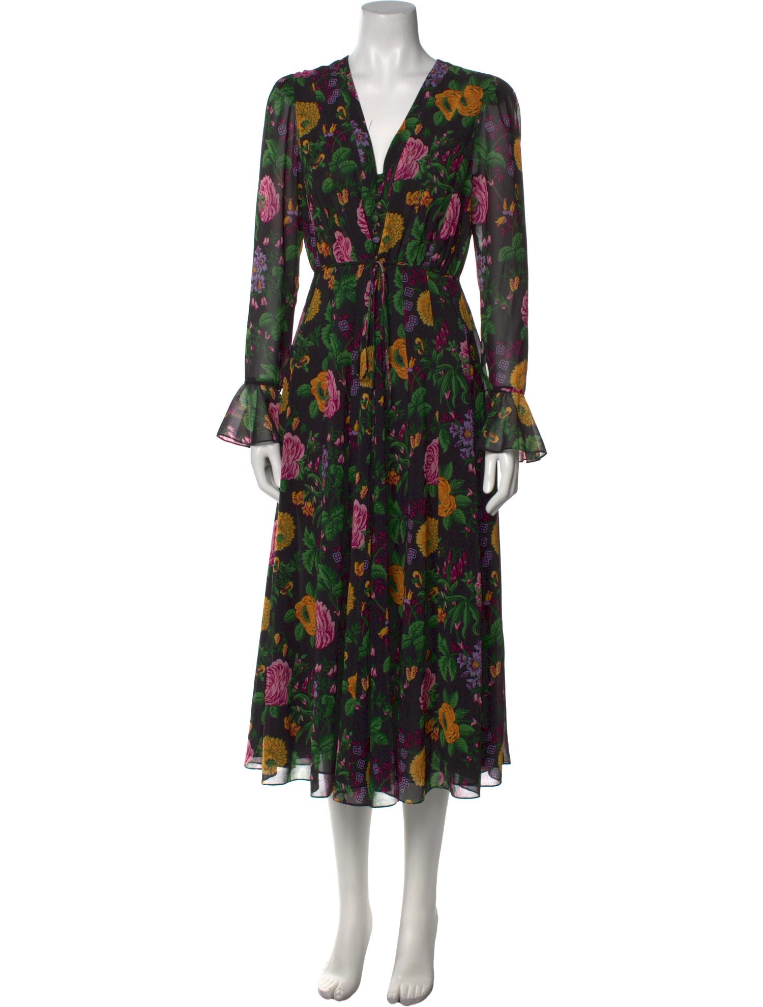 Carolina Herrera Floral Print Long Dress