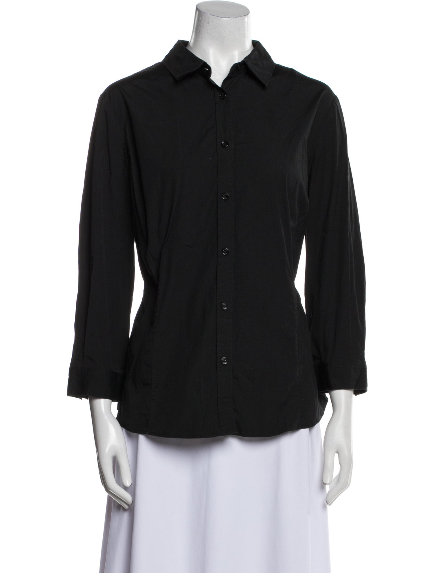 Carolina Herrera Three-Quarter Sleeve Button-Up Top