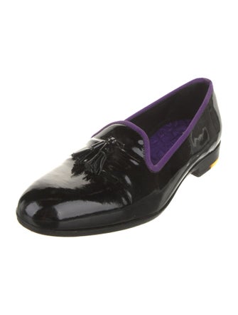 Carolina Herrera Patent Leather Grosgrain Trim Loafers