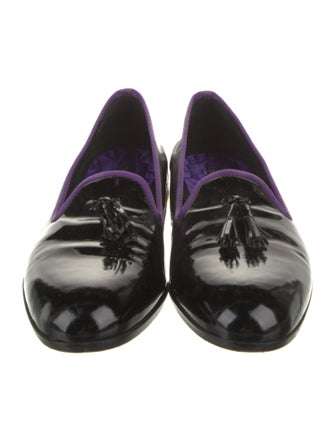 Carolina Herrera Patent Leather Grosgrain Trim Loafers
