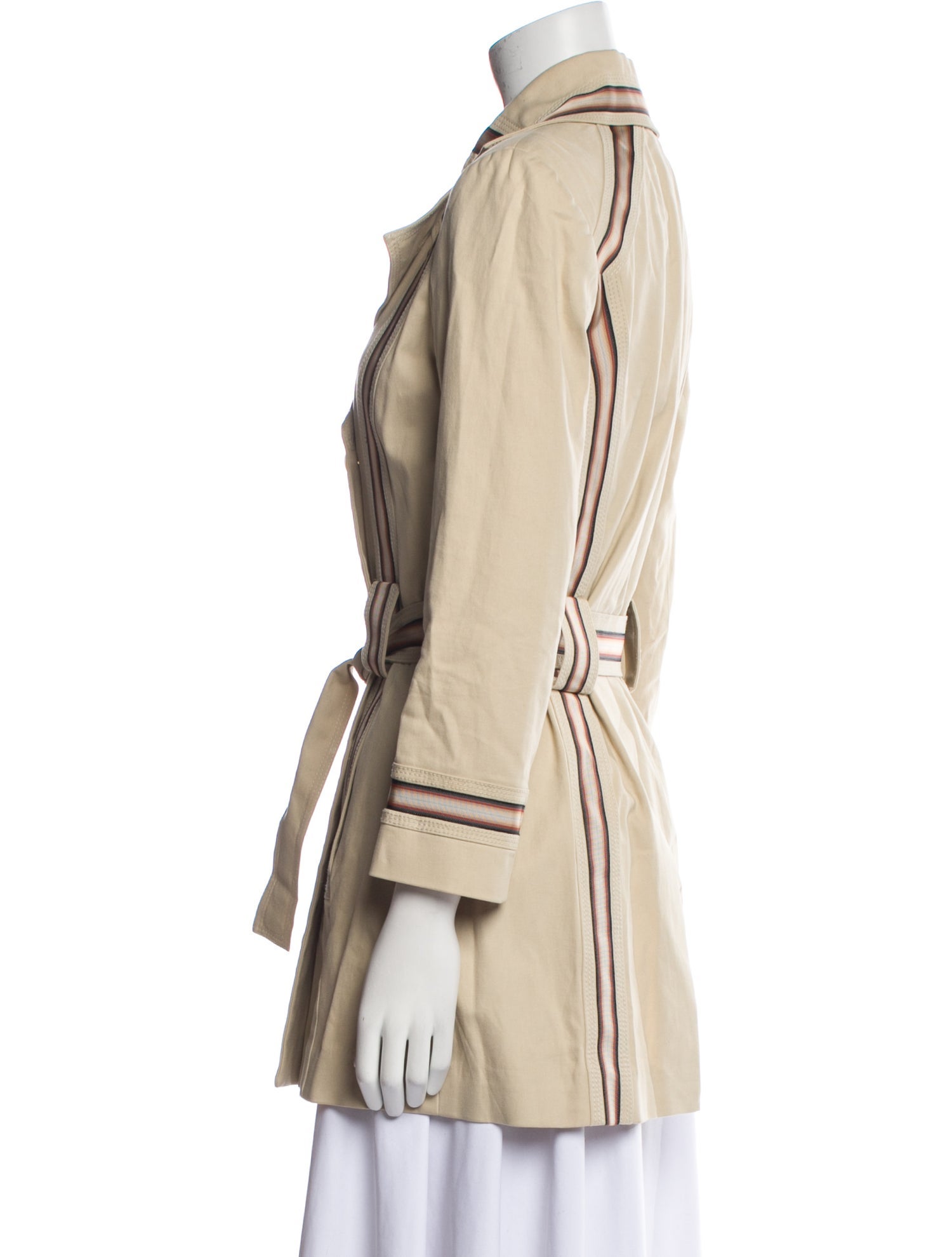 Carolina Herrera Striped Trench Coat