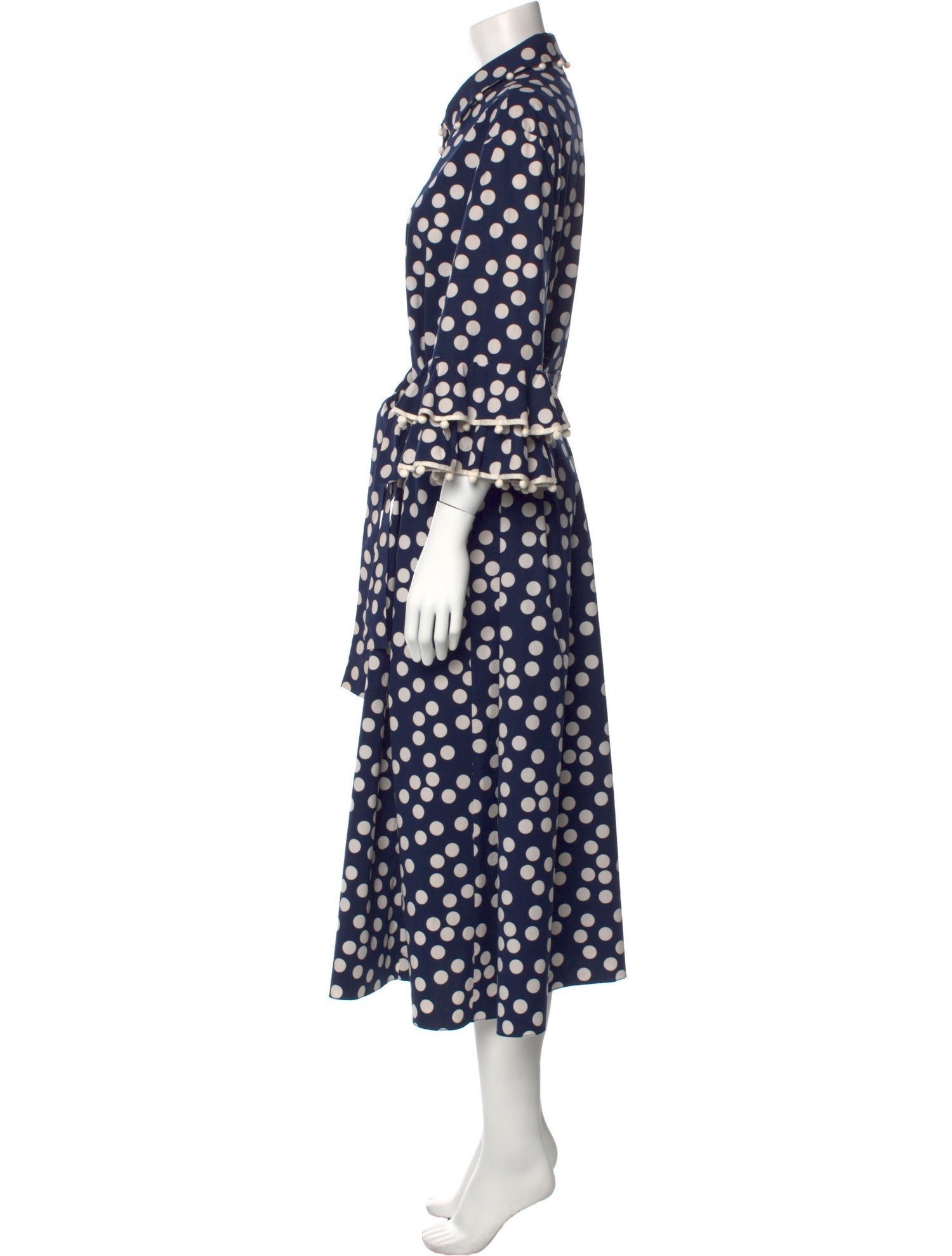 Carolina Herrera Polka Dot Print Long Dress