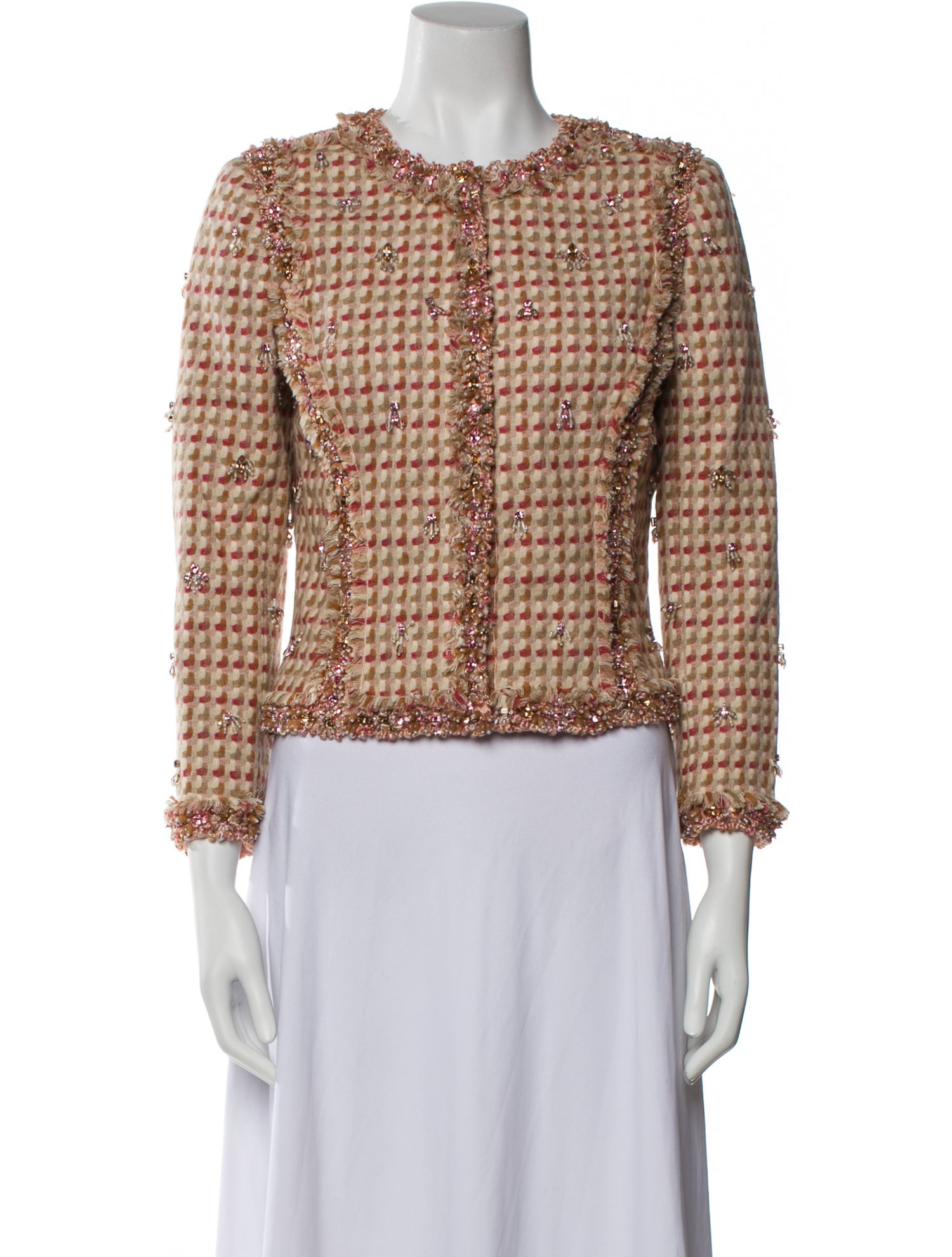 Carolina Herrera Wool Tweed Pattern Evening Jacket