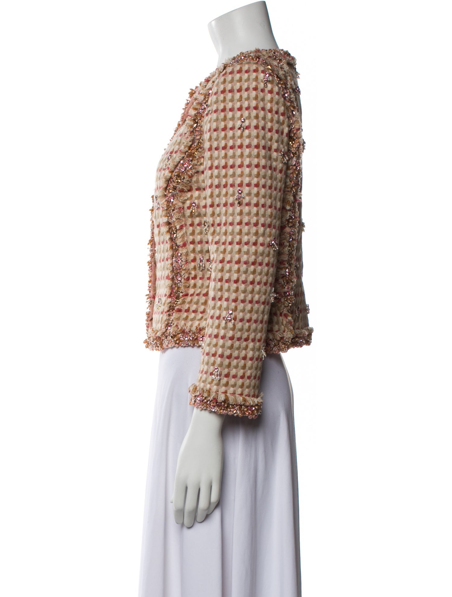 Carolina Herrera Wool Tweed Pattern Evening Jacket