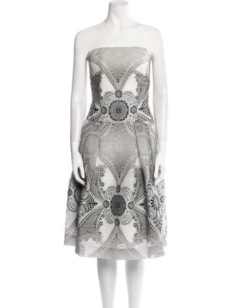 Carolina Herrera Paisley Print Midi Length Dress