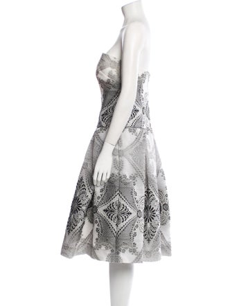 Carolina Herrera Paisley Print Midi Length Dress