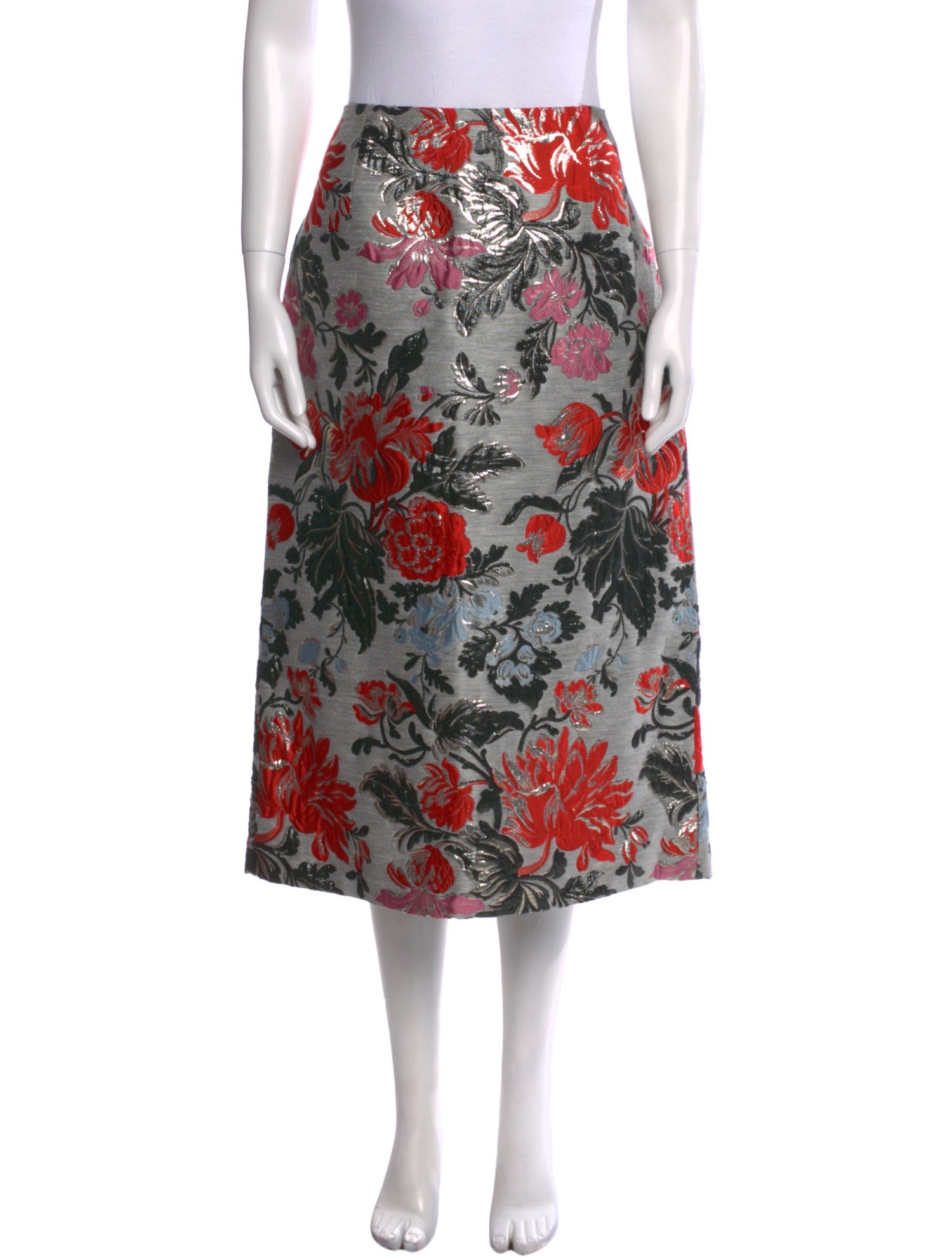 Carolina Herrera Floral Print Midi Length Skirt w/ Tags