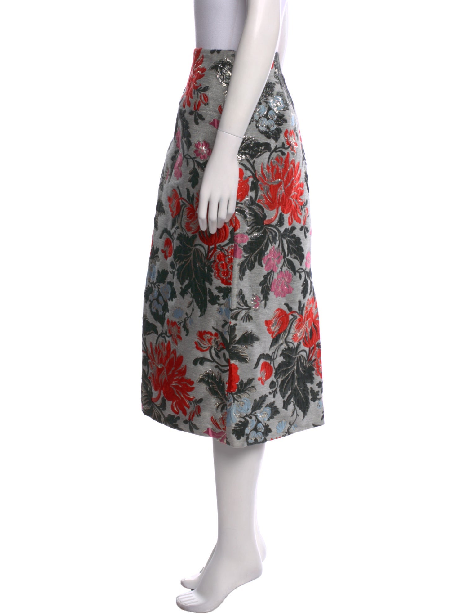 Carolina Herrera Floral Print Midi Length Skirt w/ Tags