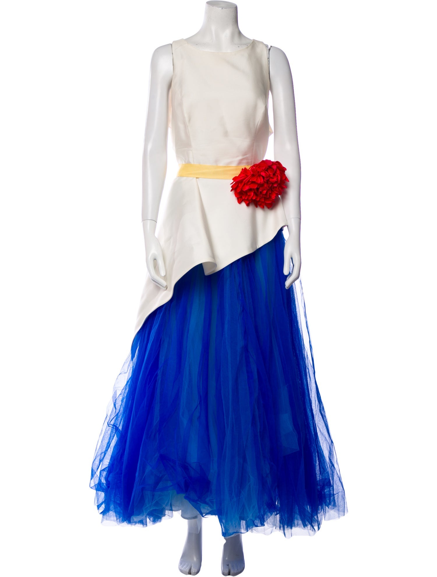 Carolina Herrera Colorblock Pattern Long Dress