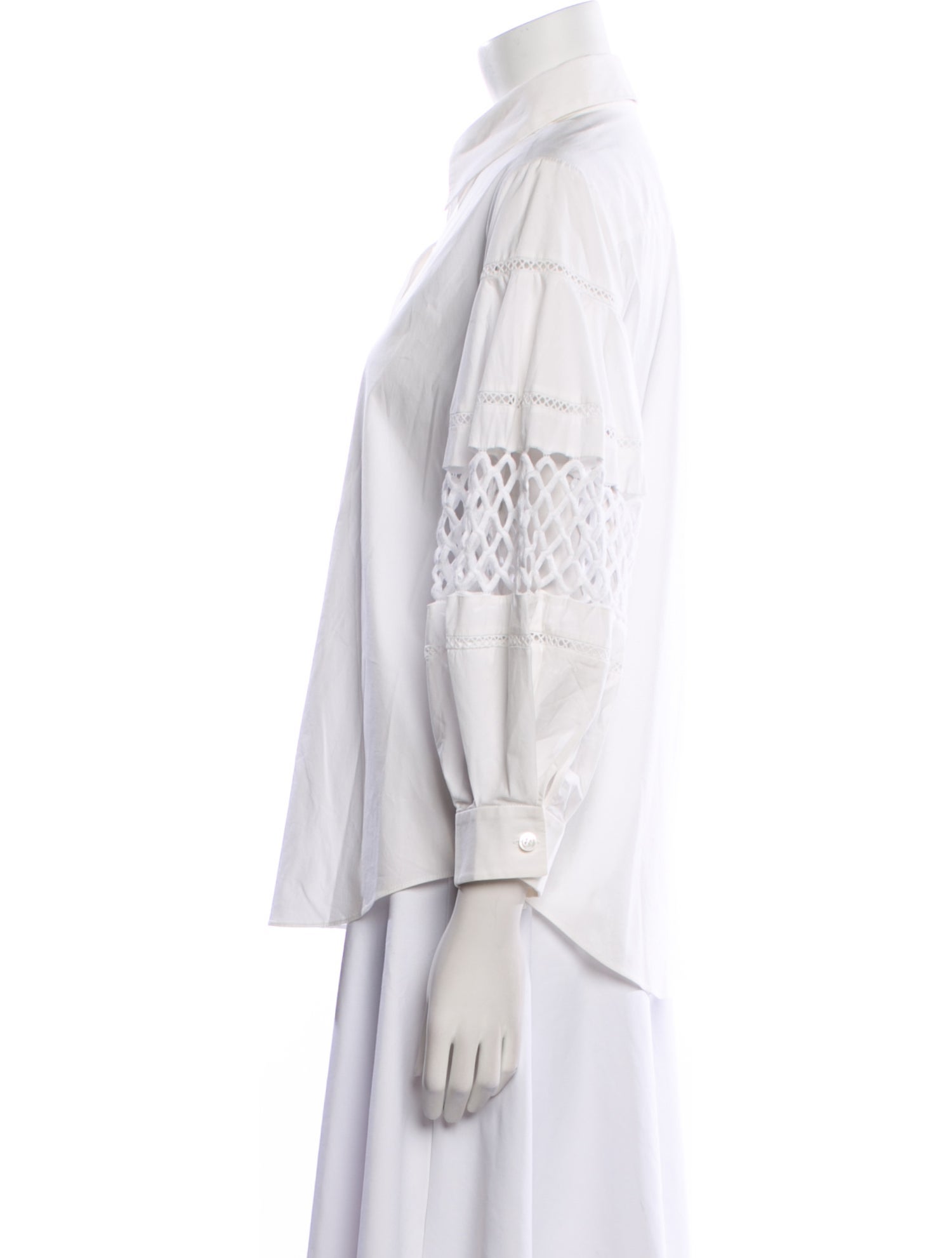 Carolina Herrera Three-Quarter Sleeve Button-Up Top