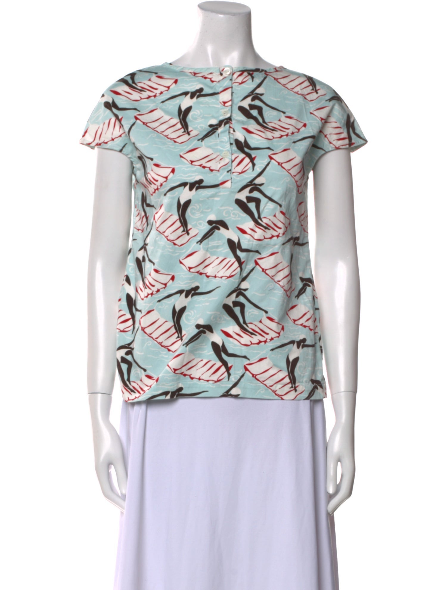 Carolina Herrera Printed Bateau Neckline T-Shirt