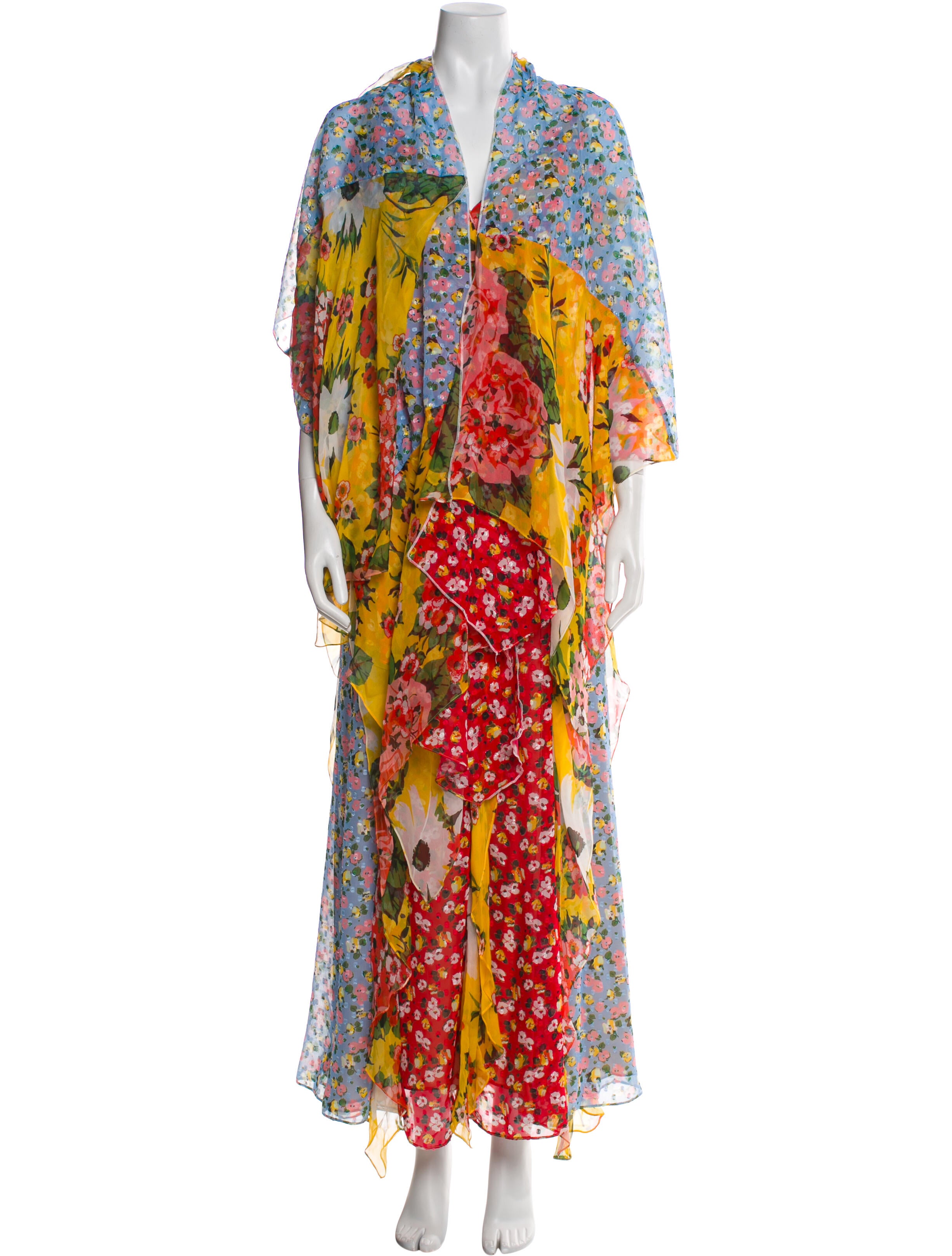 Carolina Herrera Floral Print Long Dress
