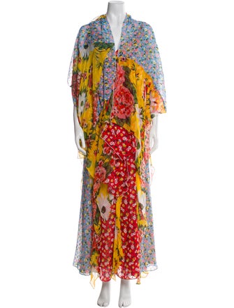 Carolina Herrera Floral Print Long Dress